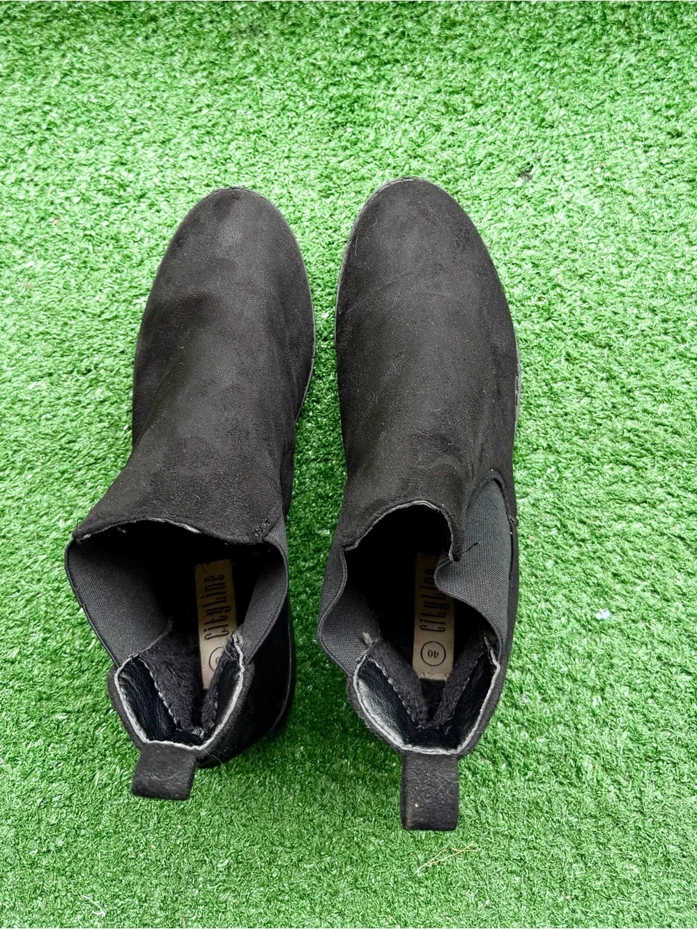 Black Suede Chelsea Ankle Boots Women's EU 40 / US 9-9.5 Pull-On Booties